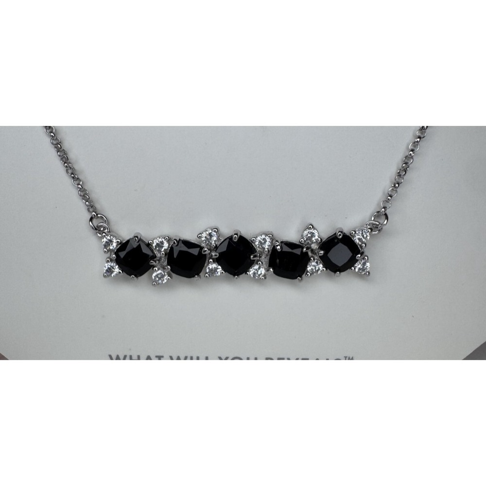 Bomb Party Necklace RBP6994 The Sterling Club Black Onyx CZ on .925 Solid SS